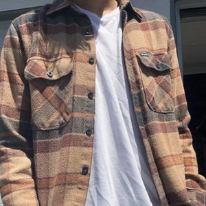 Brixton Men Plaid Flannel Button Up (S)